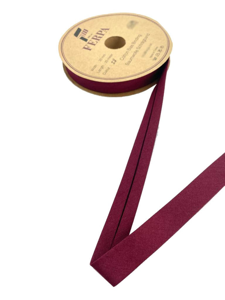    schraegband-eingassband-baumwolle-bias-tape-band-20-mm-bias-bias-tape-binding-cotton-koton-coton-foldover-bordeaux