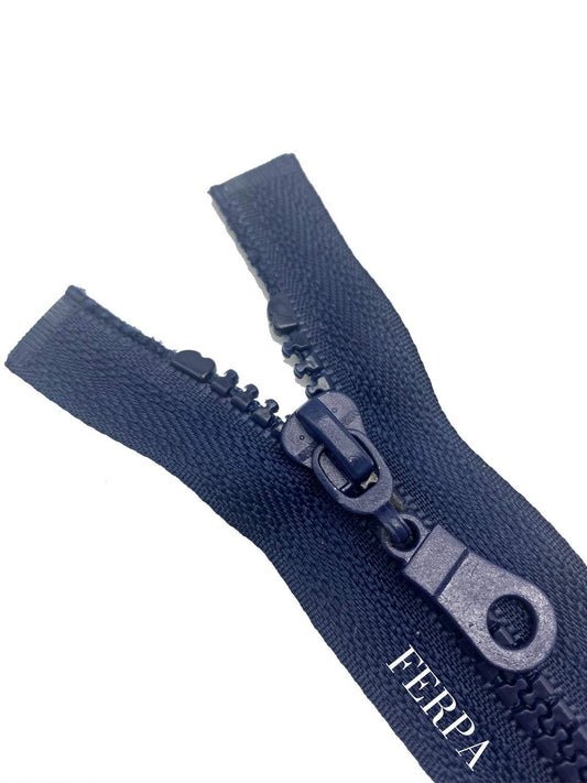 Chunky Zip navy blue open ended or closed ended 4 cm - 80 cm